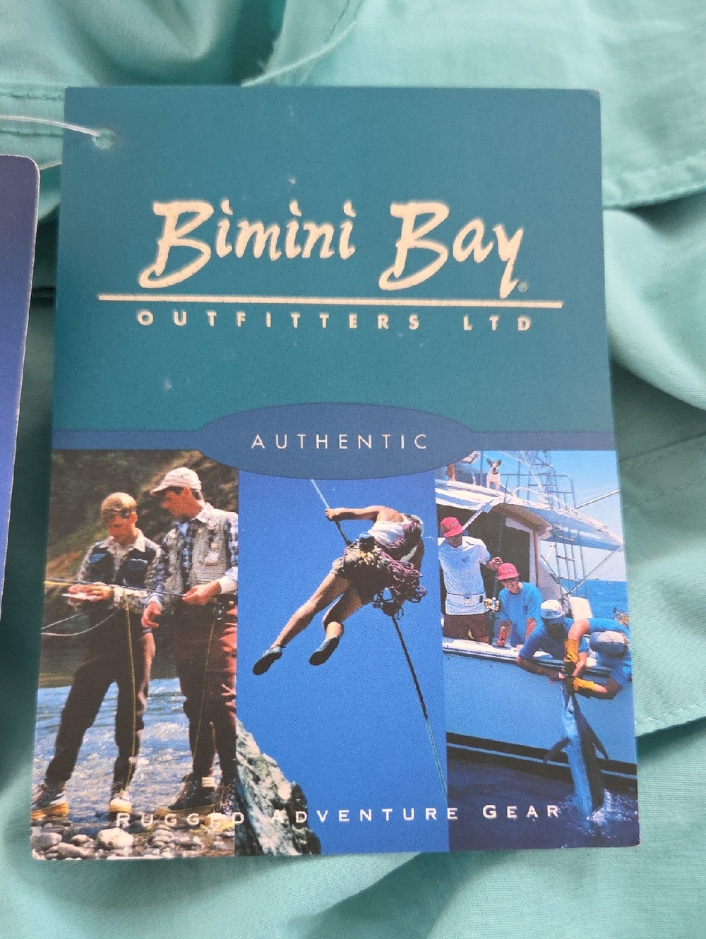 BIMINI BAY XXL Mens Fishing Shirt turquoise short-sleeve button-up shirt UPF 35 - Picture 13 of 16